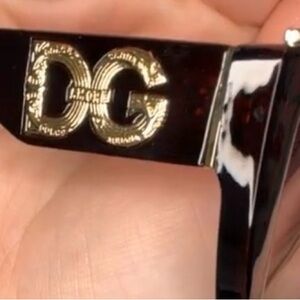 Dolce & Gabbana Inspired Oversized Cat Eye Sunglasses – Gold DG Detail